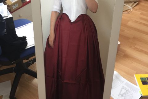 front view mock up 18th century bodice